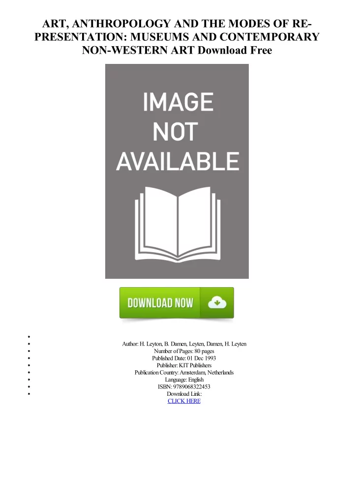 art anthropology and the modes of re presentation museums