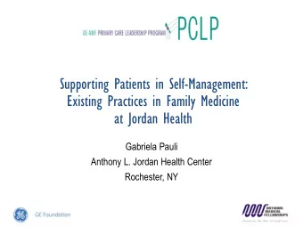 at Jordan Health  Gabriela Pauli  Anthony L. Jordan Health Center  Rochester, NY  Introduction