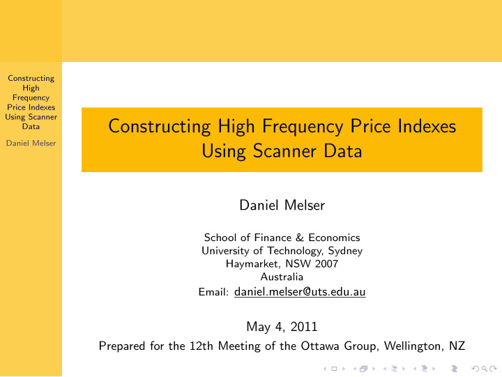 constructing high frequency price indexes