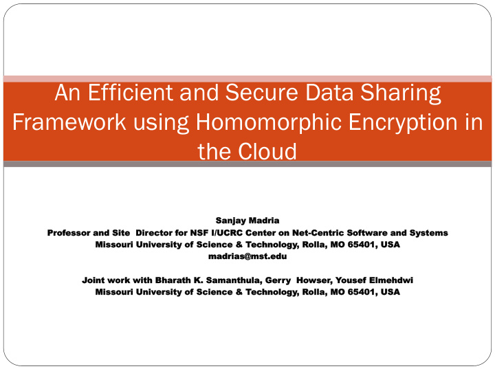 an efficient and secure data sharing framework using