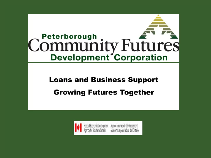 loans and business support