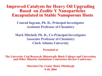 Improved Catalysts for Heavy Oil Upgrading  Based  on Zeolite Y Nanoparticles  Encapsulated in