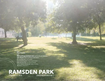 RAMSDEN PARK  FEBRUARY 13, 2014  STAKEHOLDER MEETING 1  PLAYGROUNDS  ECOLOGY/SUSTAINABLE