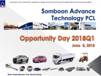 1 S mart People B usiness Trust G rowth Society  Company Overview  Automotive Industry Overview