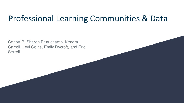 professional learning communities data