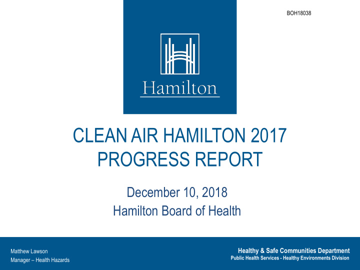 clean air hamilton 2017