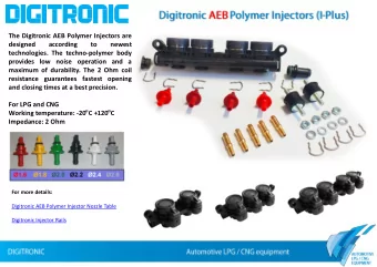 For LPG and CNG  Working temperature: -20 C +120 C  Impedance: 2 Ohm  For more details:  Digitronic