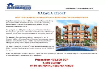 Maraqia Resort  HURRY TO TAKE ADVANTAGE OF CURRENT LOW, LOW HOME INVESTEMENT PRICES IN SHARM EL