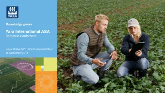 Yara International ASA Bernstein Conference  Petter stb, EVP, Chief Financial Officer  26