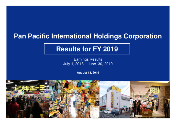 pan pacific international holdings corporation results