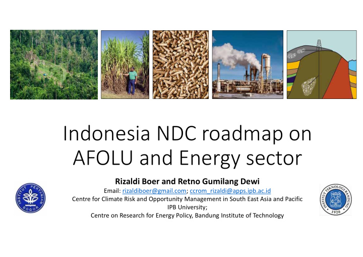 indonesia ndc roadmap on afolu and energy sector