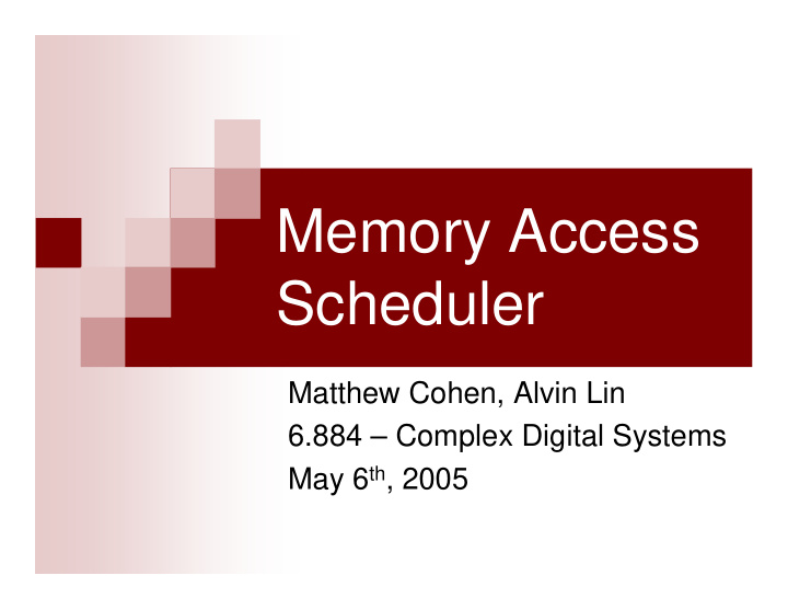 memory access scheduler