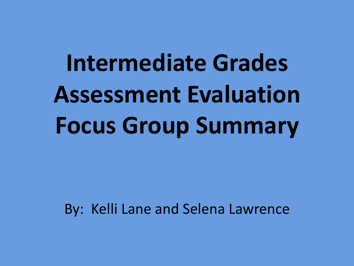 assessment evaluation