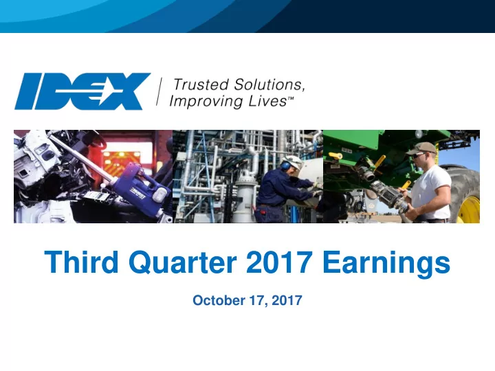 third quarter 2017 earnings