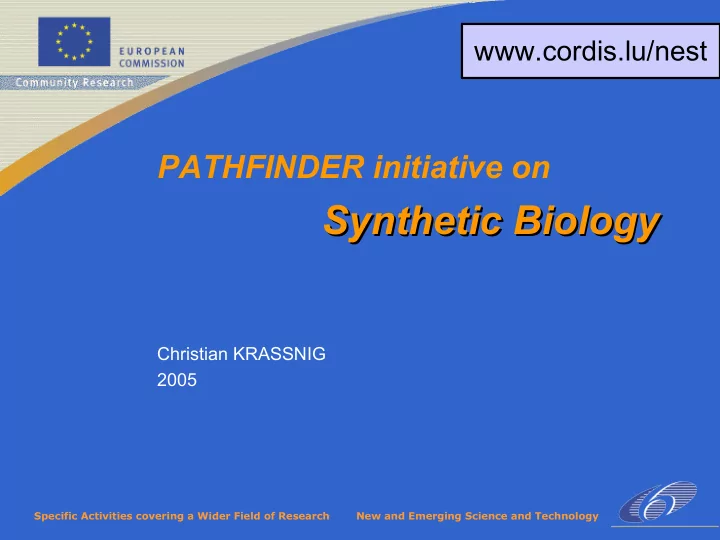 synthetic biology synthetic biology