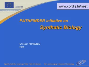 Synthetic Biology  Synthetic Biology  Christian KRASSNIG  2005  Specific Activities covering a