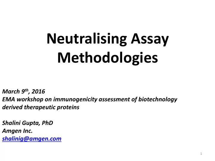 neutralising assay methodologies