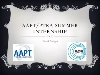 AAPT/PTRA SUMMER  INTERNSHIP  Patrick Mangan  MY PROJECTS v Contact network of US STEM-focused