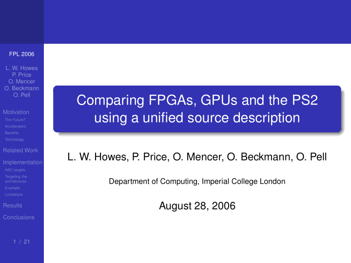 comparing fpgas gpus and the ps2