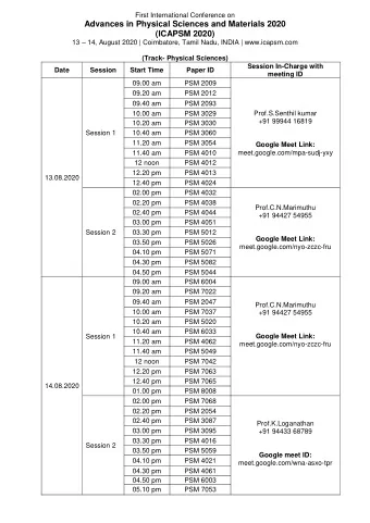 Advances in Physical Sciences and Materials 2020  (ICAPSM 2020) 13  14, August 2020 |