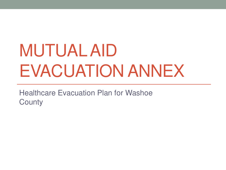 evacuation annex