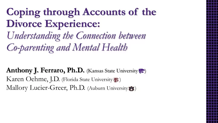 coping through accounts of the divorce experience