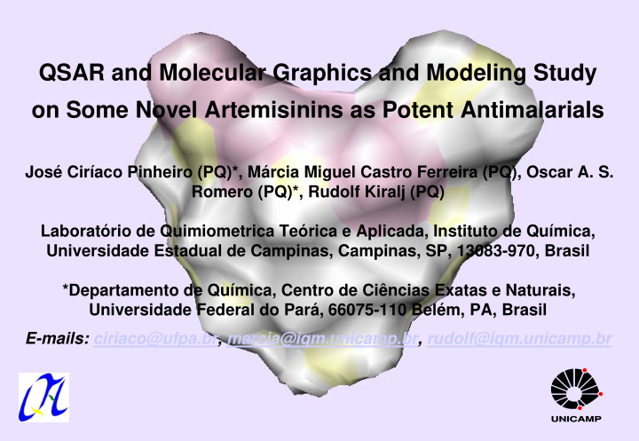 qsar and molecular graphics and modeling study on some