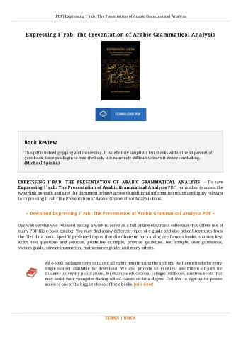 Expressing I`rab: The Presentation of Arabic Grammatical Analysis  Expressing I`rab: The