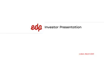 Lisbon, March 2020  This document has been prepared by EDP - Energias de Portugal, S.A. (the