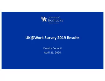 UK@Work Survey 2019 Results  Faculty Council  April 21, 2020  DEFINITION OF TERMS  2  2019 SURVEY