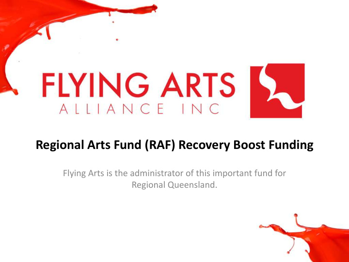 regional arts fund raf recovery boost funding