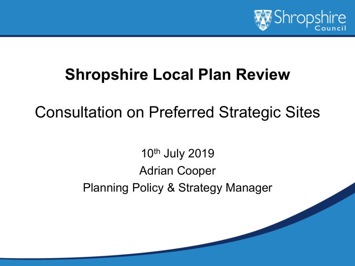 shropshire local plan review consultation on preferred