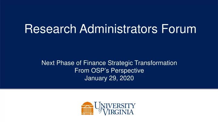 research administrators forum