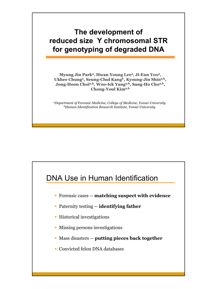 dna use in human identification