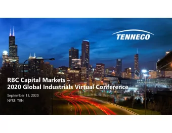 RBC Capital Markets   2020 Global Industrials Virtual Conference  September 15, 2020  NYSE: TEN