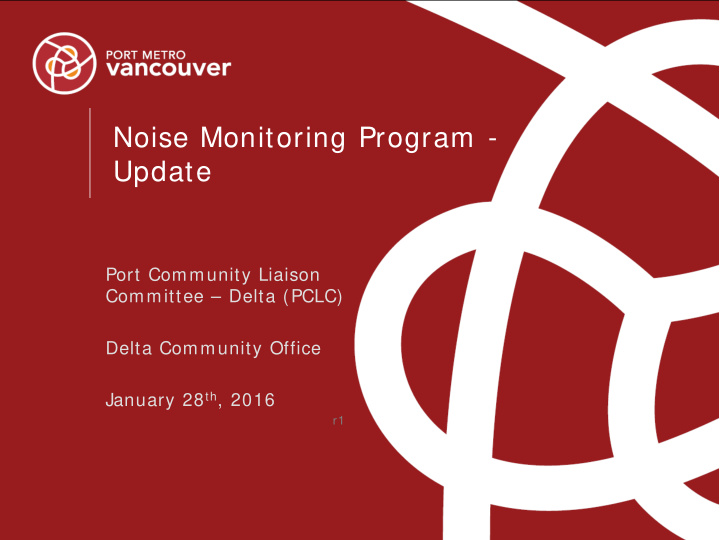 noise monitoring program update