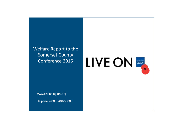 welfare report to the somerset county conference 2016