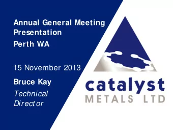 Technical  Direct or  Co  Comp  mpany Ob  any Object  ectives  ves  Become a cash producing,