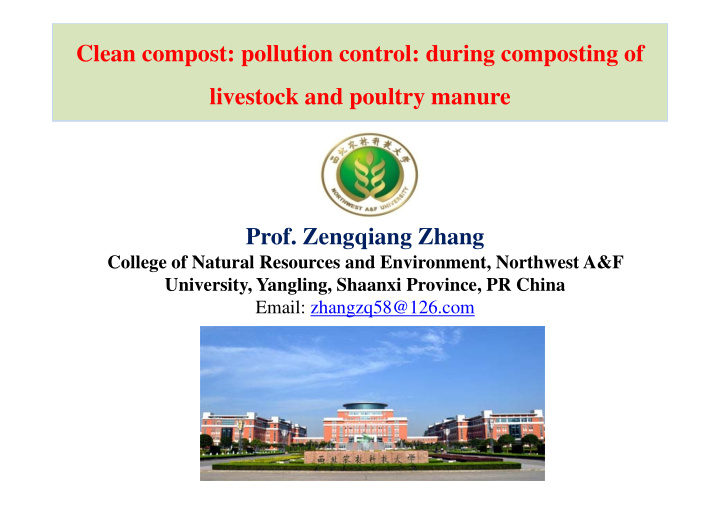 clean compost pollution control during composting of