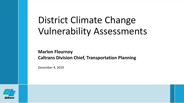 district climate change vulnerability assessments