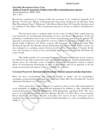 Giant Mine Remediation Project Team  Giant Mine Remed  ation Project Team  Outline of scope for