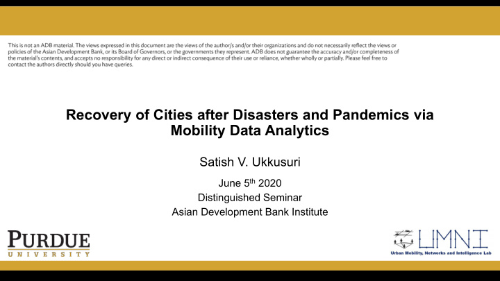 mobility data analytics