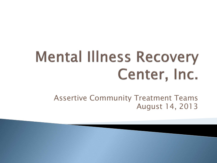 assertive community treatment teams