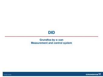 DID  Grundfos by s::can  Measurement and control system  GRUNDFOS by s::can DID  Plug &amp;