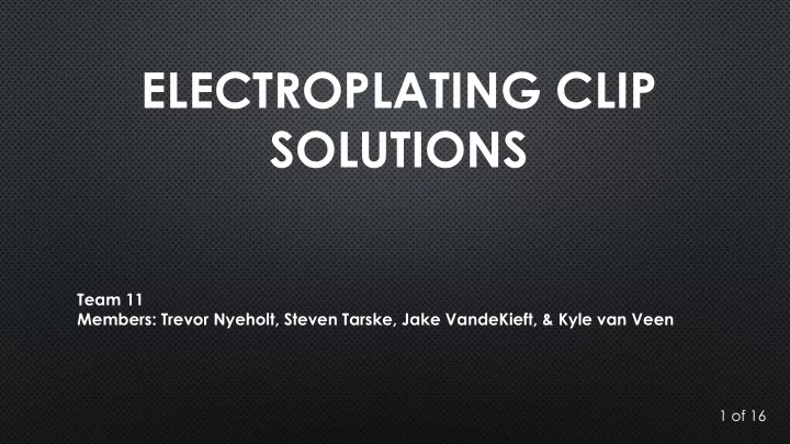 electroplating clip