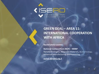 INTERNATIONAL COOPERATION  WITH AFRICA  Rachel (Heli) Loutaty National Contact Point (NCP)  NMBP