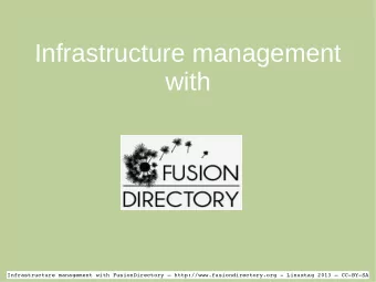 Infrastructure management  with  Infrastructure management with FusionDirectory