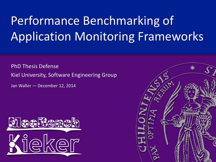 performance benchmarking of application monitoring