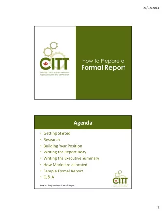 Agenda  Getting Started  Research  Building Your