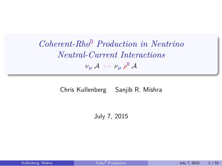 coherent rho 0 production in neutrino neutral current